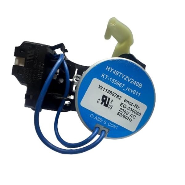 محرك متزامن W11398782 طراز HY49TYZV240B بجهد 230V مع أسلاك زرقاء وذراع بلاستيكي